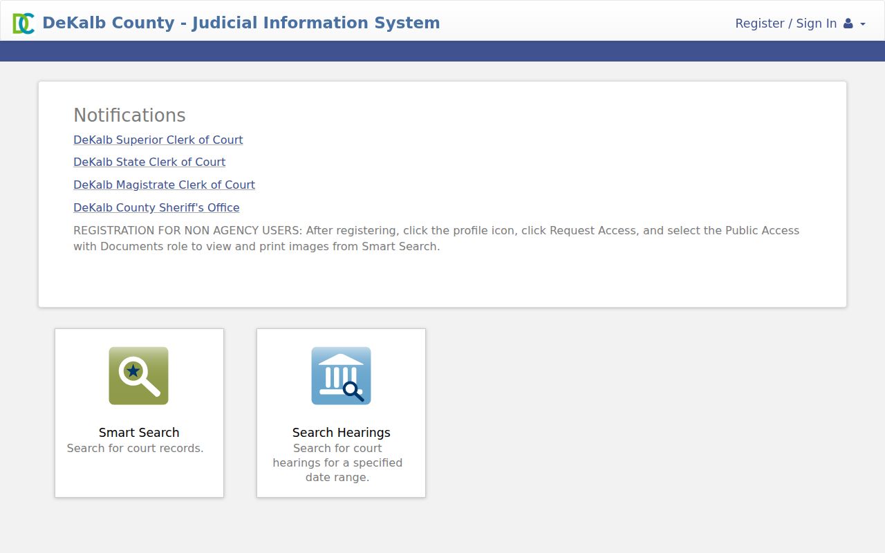 DeKalb court portal for Tucker resident case searches