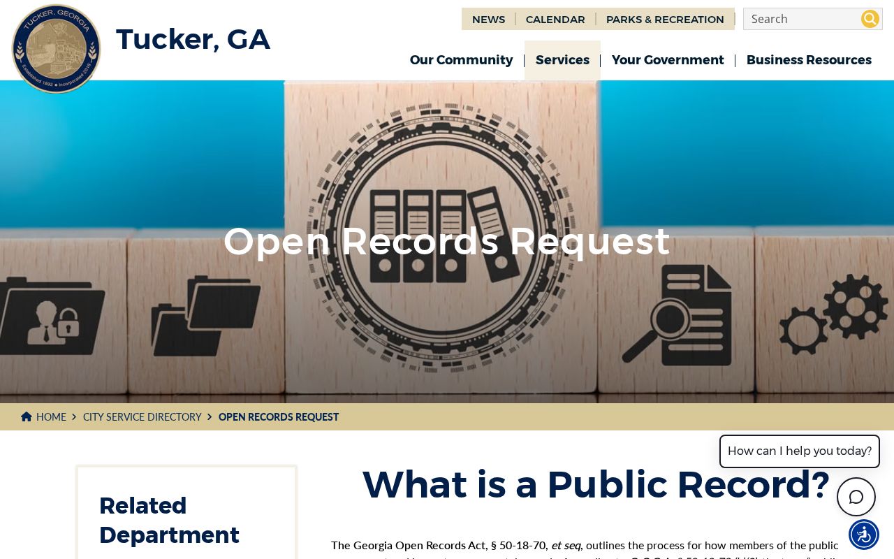 Tucker open records request portal for resident record research