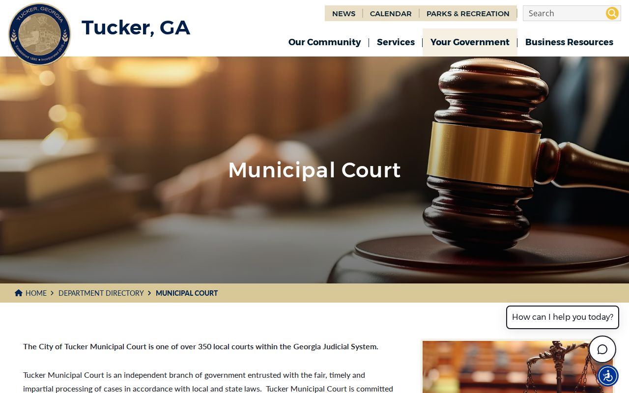 Tucker Municipal Court record access for previous residents research