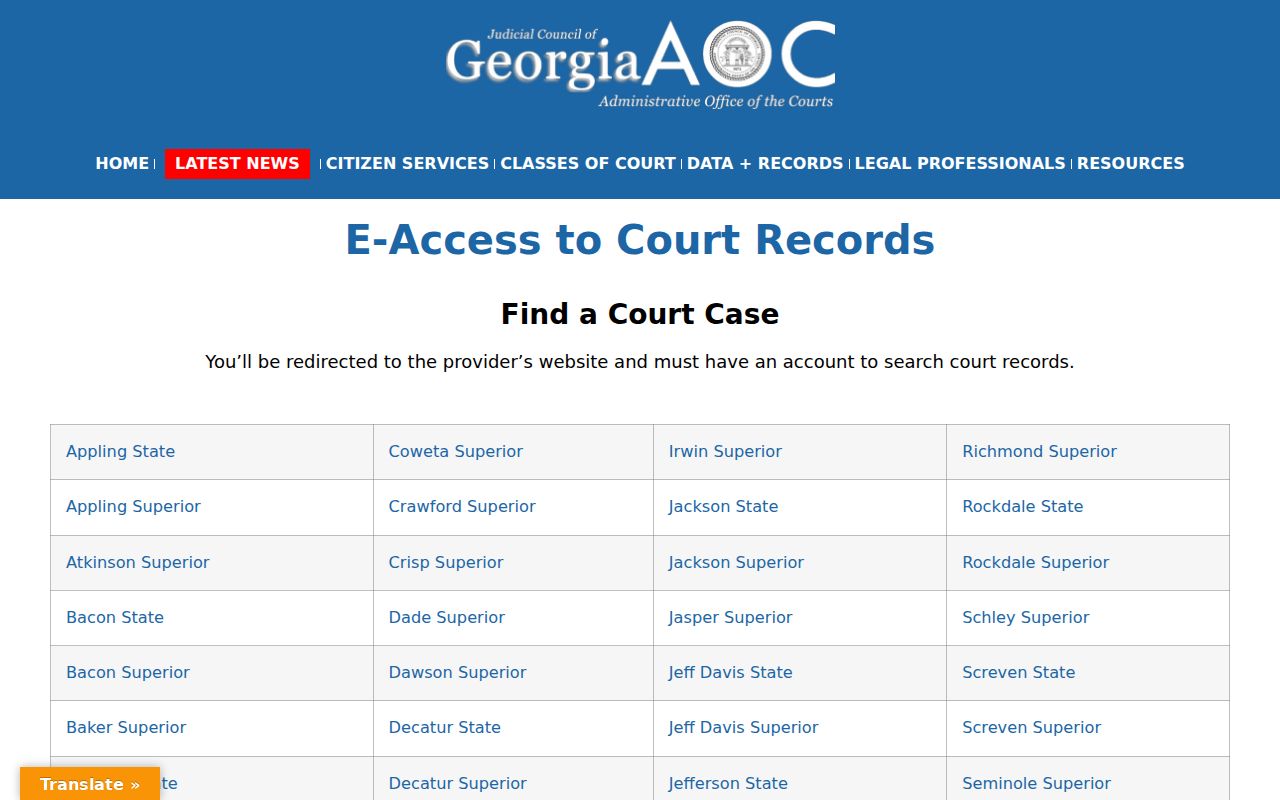 Georgia court records directory for a Tucker resident lookup