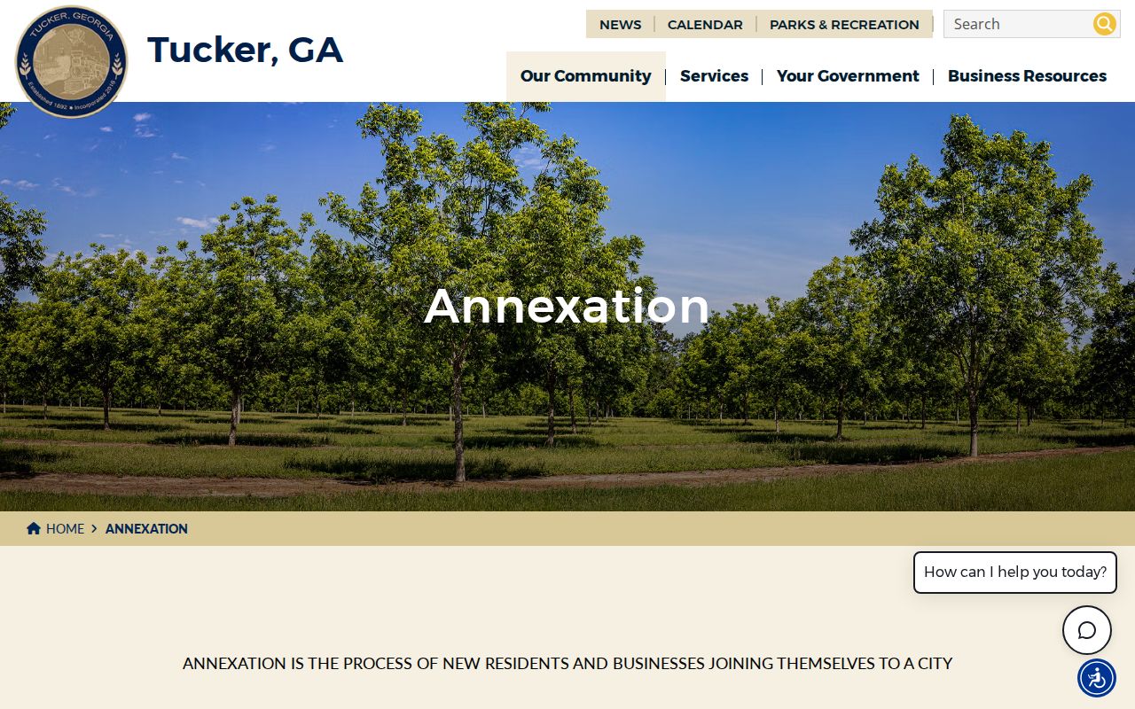 City of Tucker annexation information for ZIP code boundary research